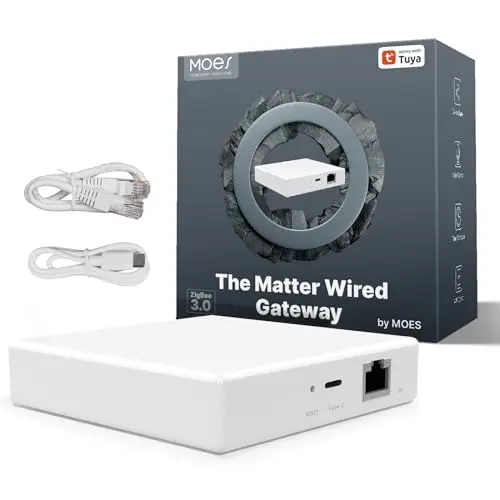 MOES Matter Smart Gateway, Zigbee Hub para Dispositivos Tuya ZigBee, Compatible con Apple Homekit y Smart Thing, Alexa, Google Home