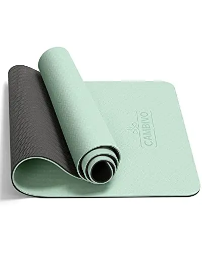 CAMBIVO Esterilla Yoga Gruesa 8mm, Esterilla Fitness Antideslizante TPE 183x61cm, Yoga Mat con Correa para Pilates, Ejercicio, Deporte, Fitness, Gym