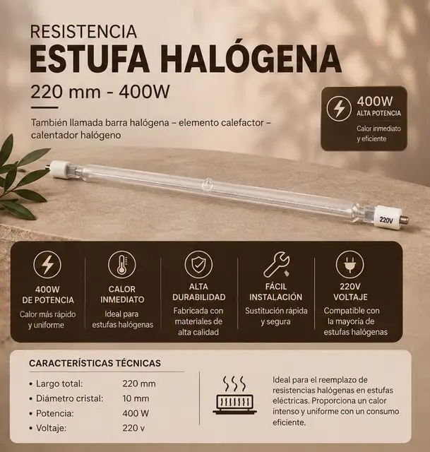 speem resistencia halógena 400w 230v