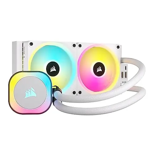 CORSAIR iCUE LINK H100i RGB Refrigerador Líquido Para CPU - 240mm AIO - Ventiladores QX120 RGB - Se Adapta a Intel® LGA 1700, AMD® AM5 - Concentrador de Sistema iCUE LINK Incluido - Blanco