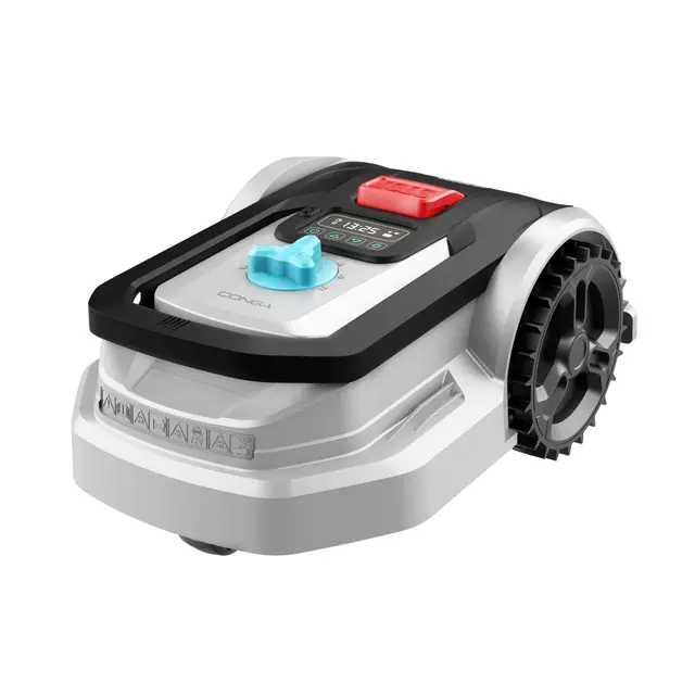Cecotec Robot Cortacésped con App Conga Grasshopper 500. Motor Digital Brushless, Superficies de 500m2, Pendiente Máxima de 27%, Regulador de Las Hojas de Corte, Sensor Detector de Lluvia
