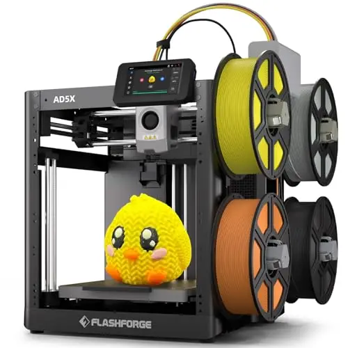 Impresora 3D Multicolor Flashforge AD5X para impresión de Alta Velocidad en 4 Colores, Velocidad máxima de 600 mm/s, nivelación automática con un Solo Clic, Impresora 3D multimaterial con IFS