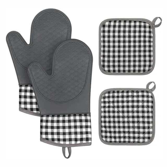 cesujowaz guantes horno silicona set 4