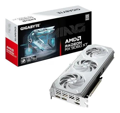 GIGABYTE Gaming Tarjeta Gráfica Radeon RX 9060 XT OC Ice 16G - 16GB GDDR6, 256bit, PCI-E 5.0, 3320 MHz Core Clock, 2 x DisplayPort, 1 x HDMI, GV-R906XGAMINGOCICE-16GD
