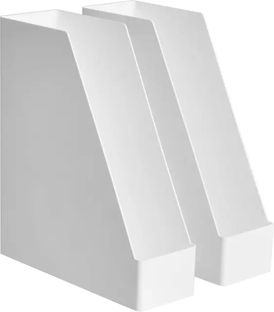 amazon basics revistero plástico blanco