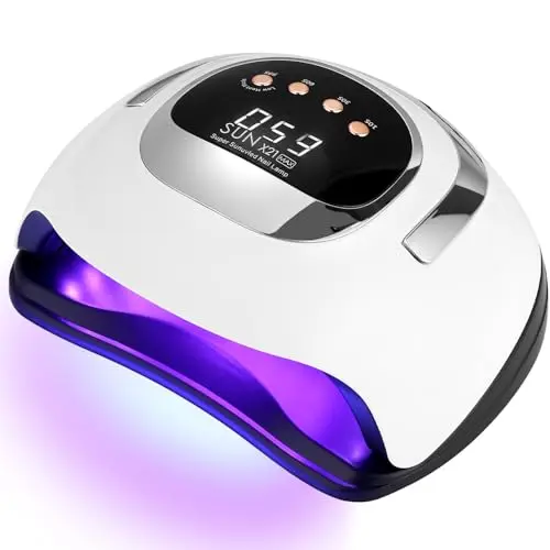 Lámpara de Uñas UV LED, 320W 72 Lámparas Profesional Lámpara Secadora de Uñas Rápido, Curado de Esmalte de Gel con 4 Temporizador y Pantalla LCD Para Manicura/Pedicura Nail Art en el Hogar