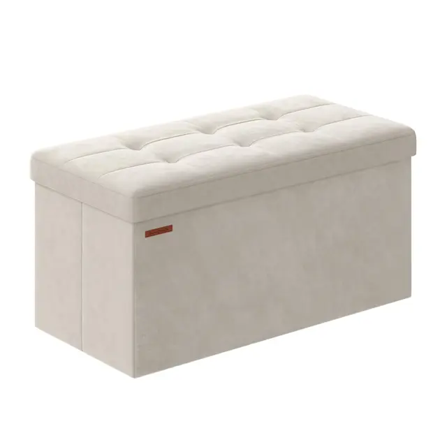 songmics puff terciopelo 38x76x38 cm