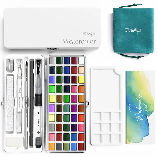 jusart acuarela 50 colores metálicos