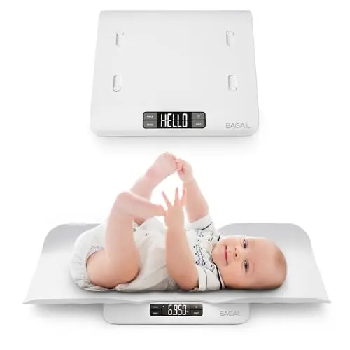 BAGAIL Báscula de Bebé con Superficie de Pesaje Segura y Cómoda, Función Dos en Uno, También Puede Usarse Como Báscula para Niños, Báscula para Mascotas, Báscula Digital para Niños de Hasta 30kg