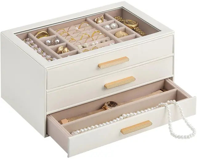 lolalet joyero 3 cajones tapa cristal