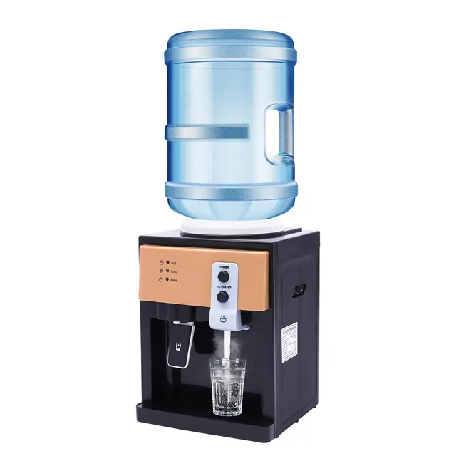 Dispensador Agua Eléctrica, Fuente Agua Caliente Fría, Bomba Agua Botella, 3.5-18.9L, 8C-95C Calefacción Rápida, Acero INOX, Oficina Casa Cocina Bar 360x240x270mm