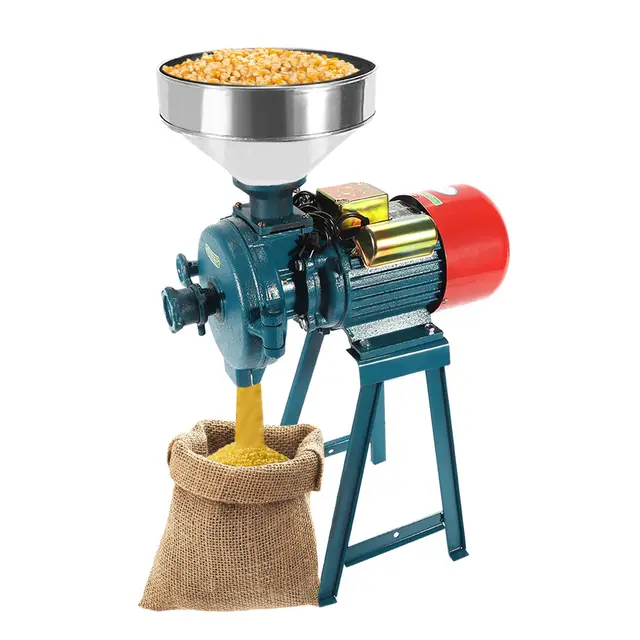 Molino de Cereales Eléctrico, 2200W 1400r/min Molino de Grano Cereal Eléctrico, Molino 60 Mesh Diámetro de Trituración Más Pequeño, Molinillo de Cereales Velocidad>54kg/h