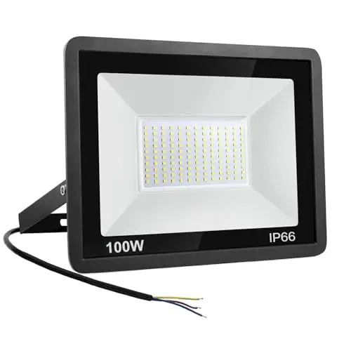 Focos LED Exterior 100W, IP66 Impermeable Foco Proyector LED, Blanco Frío 6500K 10000 Lumen Floodlight para Casa, Garaje, Patio, Terraza, Campo