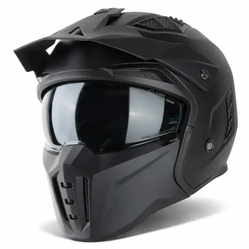 VINZ Kioto Casco Jet con Visera Solar | Casco Streetfighter para Scooter & Moto & Ciclomotor | ECE 22.06 Homologado | En Tamaño XS - XXL | para Hombre y Mujer