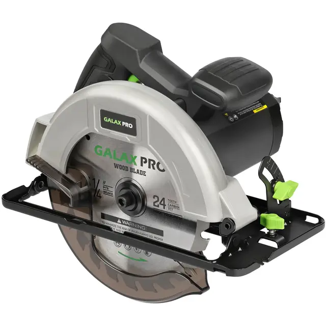 GALAX PRO Sierra Circular 1400W con Guia, máximo 6000 RPM, Hoja de Sierra 185mm(24T),Profundidad de Corte: 62 mm (90°) -48 mm (45°), Motor de Cobre Puro, sistema de recogida de polvo