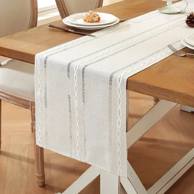 miuyunya bohemio blanco crema 33x140 cm