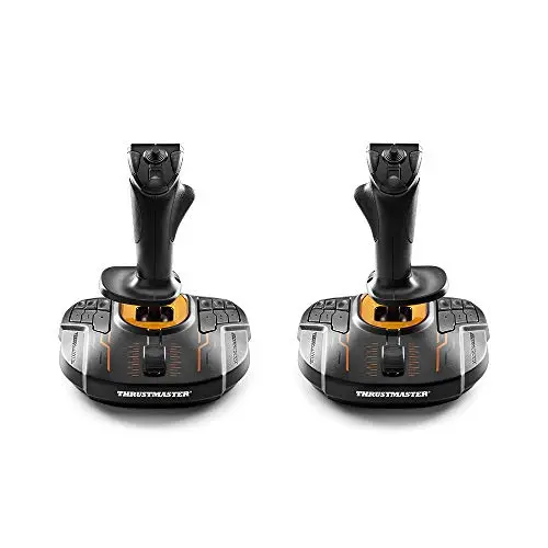 Thrustmaster T.16000M FCS Space Sim Duo - Pack de 2 Joysticks para PC (Tecnología Magnética H.E.A.R.T, Diseño Ambidiestro, Ideal para Star Citizen y Elite Dangerous) Negro/Naranja