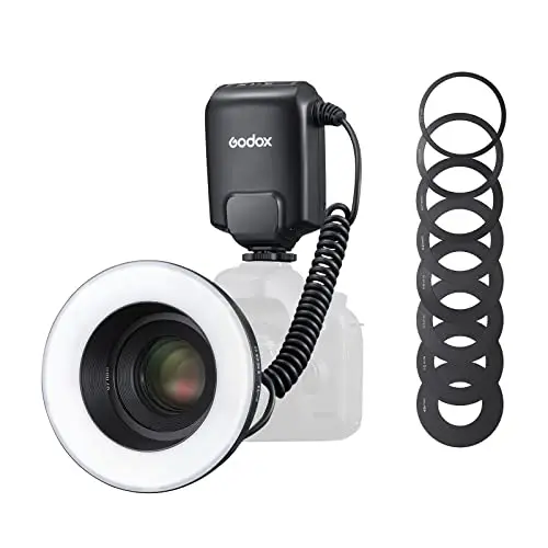 Godox ML150II Flash de Anillo Macro en la cámara Anillo de luz de Flash GN12 CCT 5800K ± 200K para Fuji, para Canon, para Nikon, para Sony, para cámara Olympus