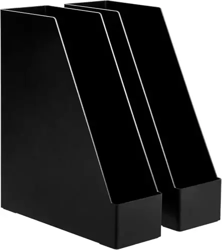 amazon basics revistero plástico negro