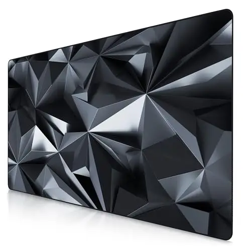 TITANWOLF – Alfombrilla Gaming XXL para ratón 1200x600 – Mouse Pad - Precisión y Velocidad - Parte Inferior de Goma para una sujeción Estable - Antideslizante, Resistente al Agua – Black Crystal