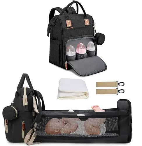 Mochilas de Pañales para Bebé, Bolso cambiador para bebé con cambiador, Mochila bebé unisex gran capacidad, Impermeable con estilo