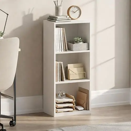 Vida Designs Oxford - Estantería de 3 estantes, Hecha de Madera de Roble, para Oficina, Sala de Estar Moderno 80 x 32 x 24 cm Blanco