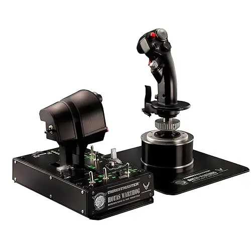 Thrustmaster Hotas Warthog – Réplica de Joystick y Doble Mando de Potencia A-10C – Tecnología Magnética H.E.A.R.T para PC – Construcción de Metal de Alta Precisión – Negro