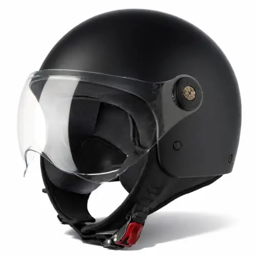 VINZ Duoro Casco Scooter | Casco Jet con Visera | para Moto & Ciclomotor | ECE 22.06 Homologado | En Tamaño XS - XL | para Hombre y Mujer