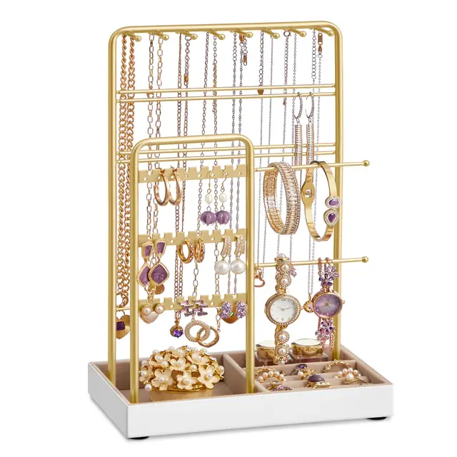 songmics joyero terciopelo metal