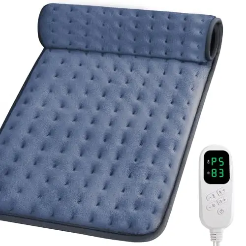 Manta Eléctrica Lumbar, Almohadilla Térmica Eléctrica con Función de Apagado Automático y 6 Niveles de Temperatura, para Espalda y Cuello, Hombros, Abdomen, Lavable a Máquina Esterilla Electrica