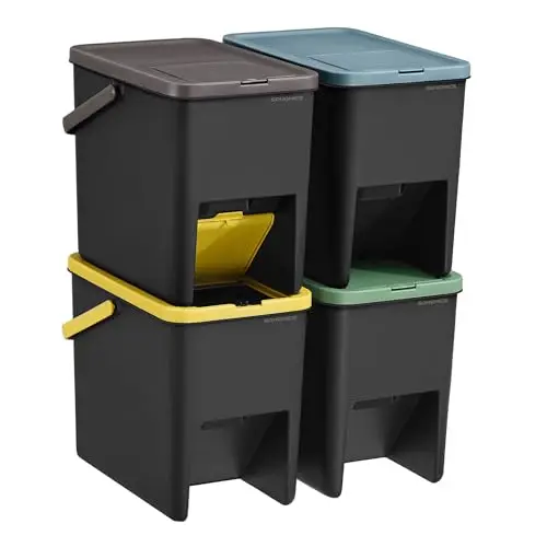 songmics cubo reciclaje 4x20l apilable