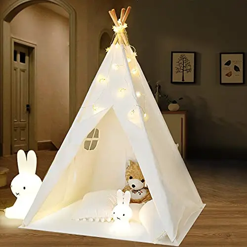 Tipi Infantil Tienda para niños con Luces de Hadas, Tienda de campaña para niños y niñas de Interior y Exterior