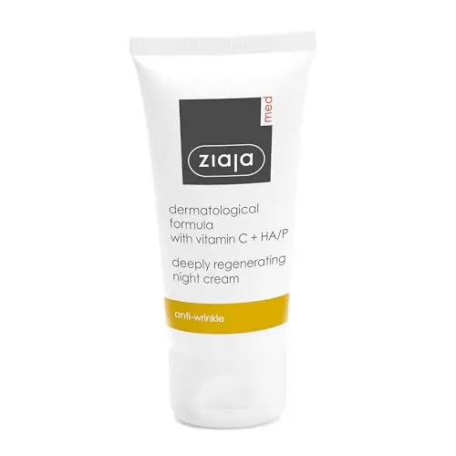 Crema Facial de Noche Regeneradora, Antiarrugas con Vitamina C y Ácido Hialurónico, para Piel 25+ y 40+ de ZIAJA MED