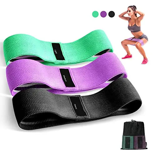 Suright Gomas Elasticas Musculacion, Bandas Elasticas Musculacion Antideslizantes de Tela, Cintas Elasticas Musculacion 3 Niveles de Ejercicios para Gluteos,Cadera,Piernas,Yoga,Pilates,Fitness