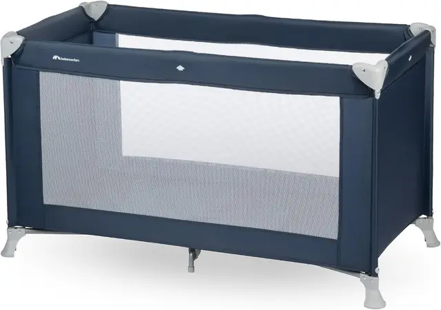 Bebeconfort Soft Dreams, Cuna de Viaje, 0-3 Años (0-15 kg), Cuna de Viaje Ligera, Colchón Espuma y Fibra de Madera (60x120 cm), Bolsa de Transporte, Plegado Compacto Tipo Paraguas, Navy Blue