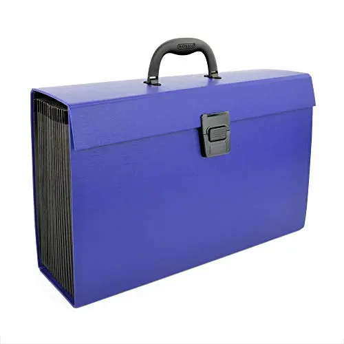Rapesco 1553 Maletín Organizador Expandible tipo Acordeón, 19 Compartimientos, A4+, Azul