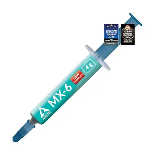 ARCTIC MX-6 (4 g) - Ultimate Performance Thermal Paste para CPUs, Consolas, Tarjetas gráficas, Portátiles, Muy Alta conductividad térmica, Larga duración, No conductiva, No capacitiva