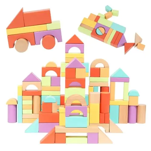 nene toys 100 pcs wooden building blocks