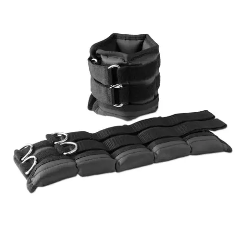 Amazon Basics Pesas ajustables para tobillo y muñeca para mujeres y hombres, 1.13kg cada una, juego de 2