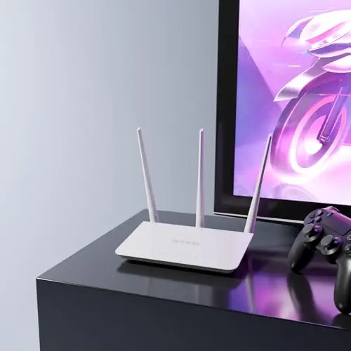 Tenda F3 Router WiFi N300 - Router Inalámbrico a 2,4 GHz WiFi, Punto de Acceso con 3 5dBi Antenas, 3 Puertos LAN/WAN Fast Ethernet, Control Parental, Red de Invitados, WISP, Fácil de Configurar