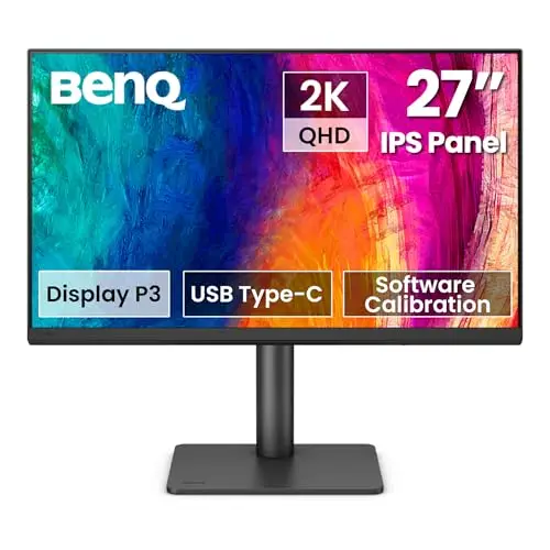 BenQ Creative Pro PD2706QN 27” 2K QHD (2560x1440) Monitor para diseñadores, IPS, 95% P3, 100% sRGB/Rec.709, USB-C 90W, 100Hz, calibración por Software, (MST), Panel Nano Matte antirreflejos