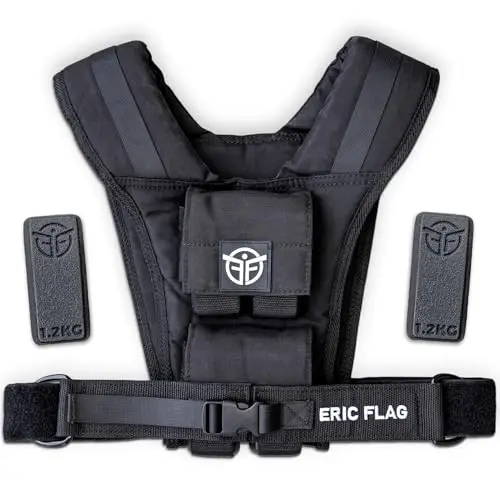 Eric Flag - Chaleco Lastrado 20kg o 10kg, Peso Incluido, Chaleco Peso Entrenamiento Fácilmente Ajustable, Adaptado a Cada Morfología, Ideal para Crossfit, Fitness, Calistenia, Running Hombre y Mujer
