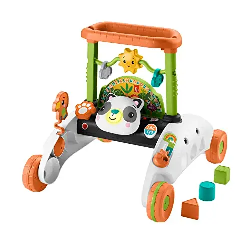 Fisher-Price Andador 2 Caras Correpasillos con Actividades con Luces y Sonidos, Juguete para Andar o Sentarse, Regalo para bebé +6 Meses, Versión: Neerlandés; Inglés, UK; Francés; Alemán; HJY73