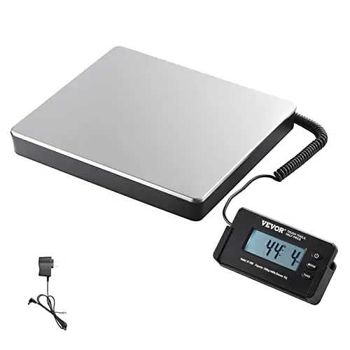 VEVOR Balanza Digital para Envíos Rango de 150g-200kg Báscula para Paquetes Precisión de 50 g Balanza Postal Digital Pantalla LCD para Equipajes Oficina de Correos Alimentada por CA/CC Certificado FCC