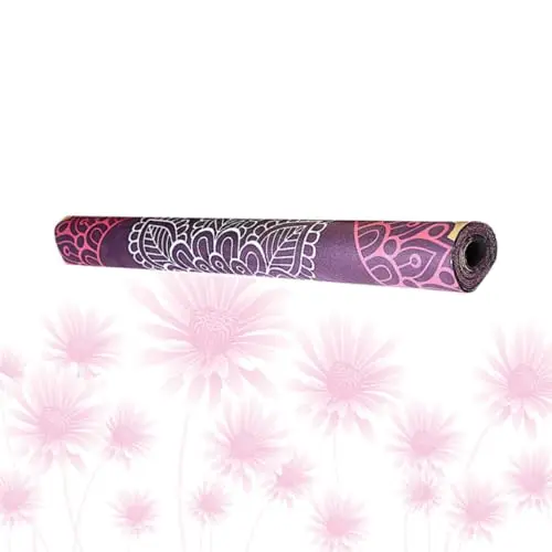 BESPORTBLE Esterilla de Yoga Varios estilos de Gamuza y Goma Ecológica Antideslizante 1,5 Mm de Grosor, Portátil y Fácil de Doblar para Yoga y Ejercicio Varios estilos