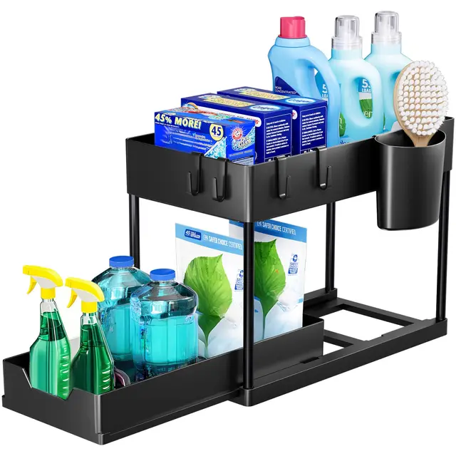 Puricon Estantería Bajo Fregadero, Estante Organizador Mueble Bajo Fregadero Cocina Lavabo -1 Unidad