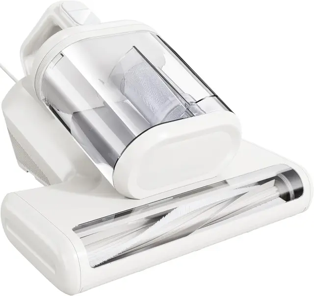 Aspiradora Antiacaros Colchones - 15KPa Aspirador Ácaros con Luz UV y Vibración Depósito Extraíble 1L, 60°C Aire Caliente, Cable 5M, Ideal para Colchon, Sofá y Alfombra