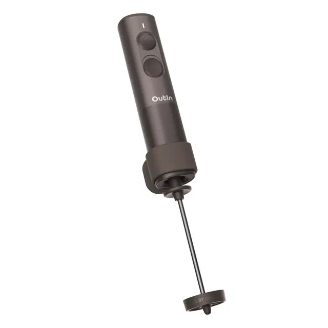 OutIn LattoGo Espumador de Leche Portátil, Espumador Eléctrico Recargable de Calidad Profesional, Mini Batidora y Mezclador de Café para Espuma Tipo Barista en Cualquier Lugar (con Estuche de Viaje)