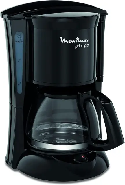 Moulinex Principio FG1528 - Cafetera de filtro 600 W de 0.6 L con función Auto-off y sistema antigoteo, plástico, color negro