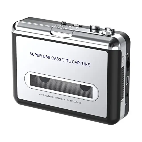 DIGITNOW! Reproductor USB de casete para convertirlos a MP3 mediante el PC (con enchufe hembra de 3,5 mm)
